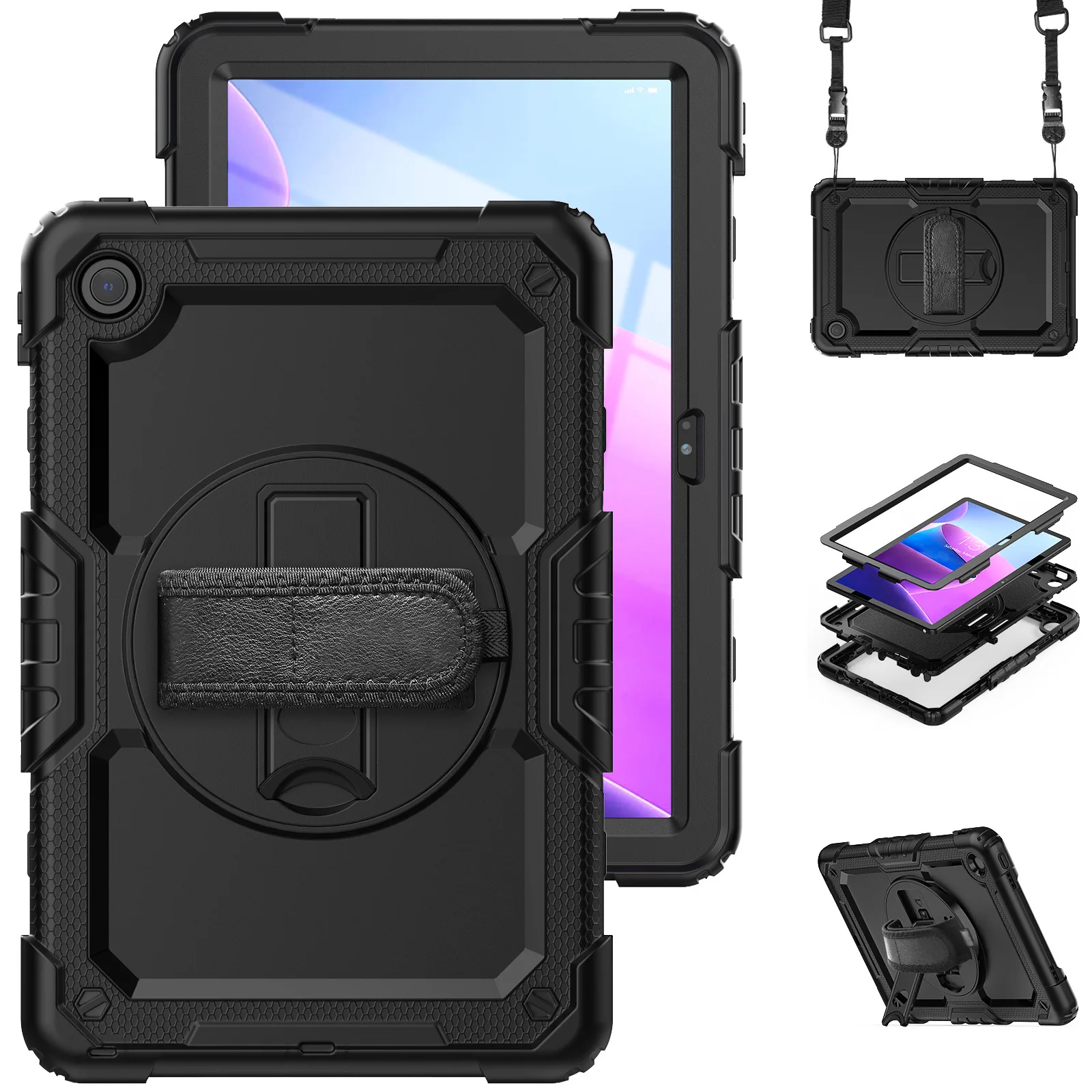 غطاء حماية مع حامل وحزام كتف م - مراجعة Lenovo Tablet M11 Accessories وسعره
