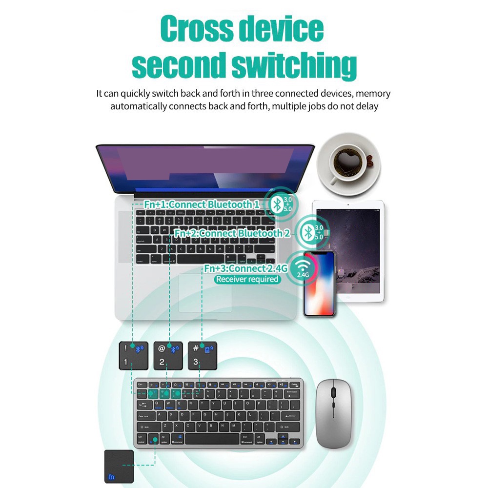 لوحة مفاتيح لاسلكية بلوتوث 5.0 - مراجعة Tablet Accessories Choice Store وسعره